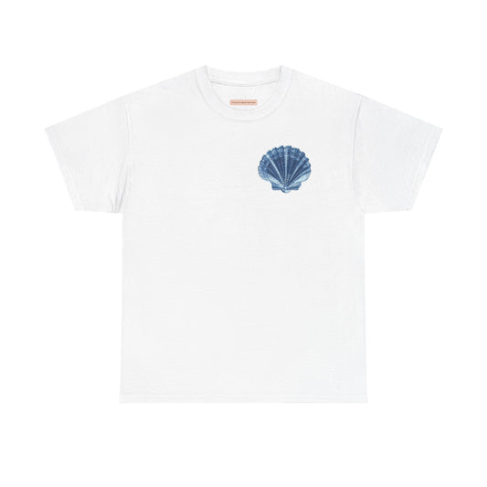Coastal Shell Unisex Heavy Cotton Tee - Beach Lovers, Casual Wear, Summer Vibes, Gift for Him/Her, Eco-Friendly Style