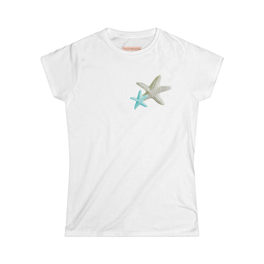 Women's Softstyle Tee - Beachy Starfish Vibes Cute Summer T-shirt