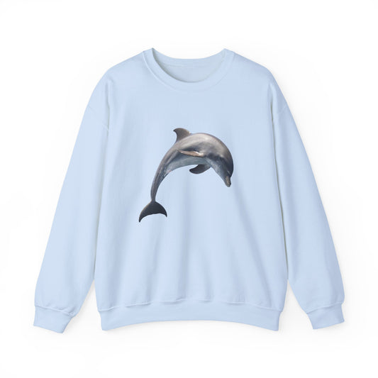 Dolphin Print Unisex Crewneck Sweatshirt, Casual Wear, Gift for Sea Lovers, Cozy Sweater, Nature Inspired Apparel, Eco-Friendly Fashion